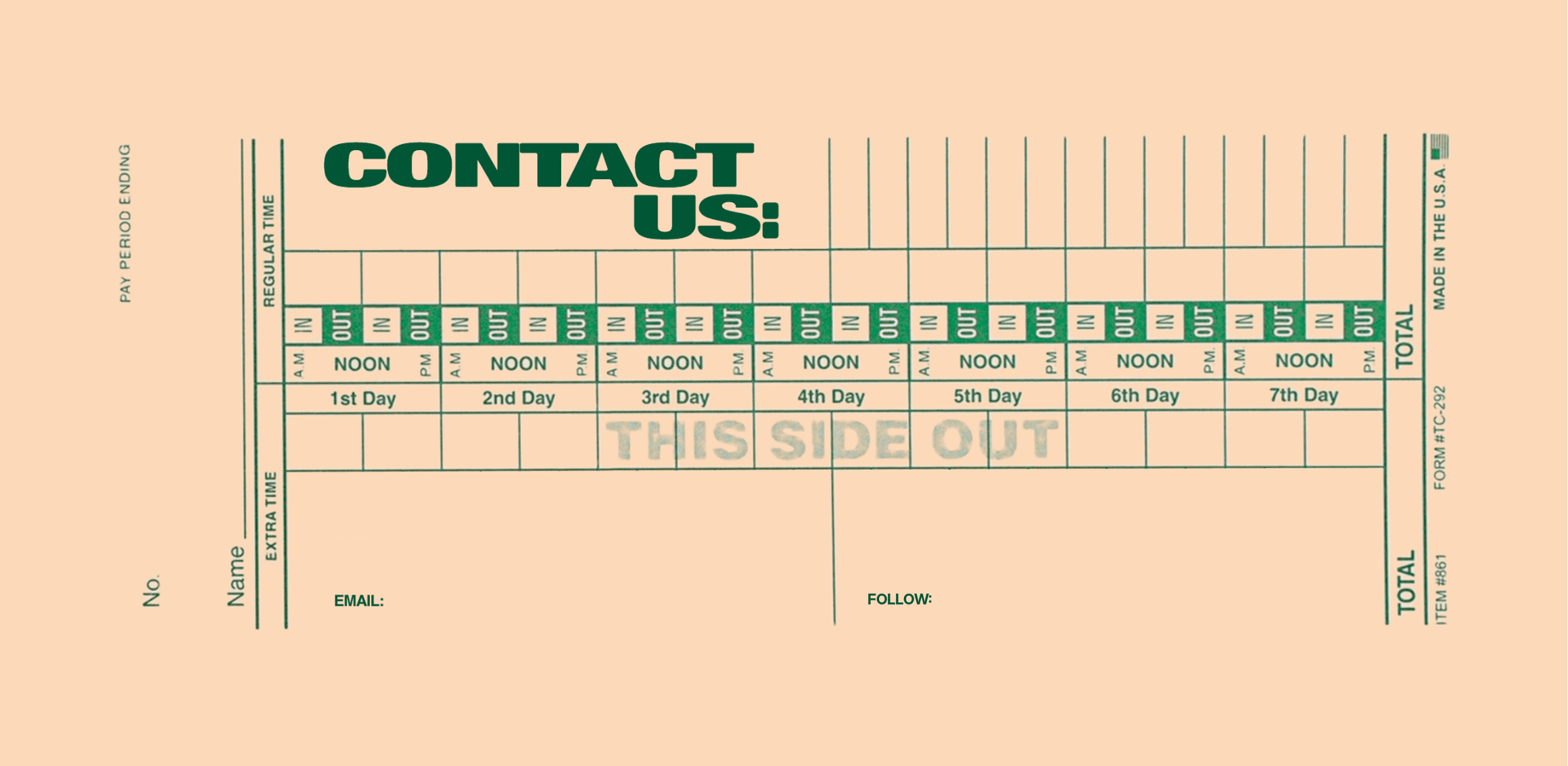Contact background: a timesheet-style layout